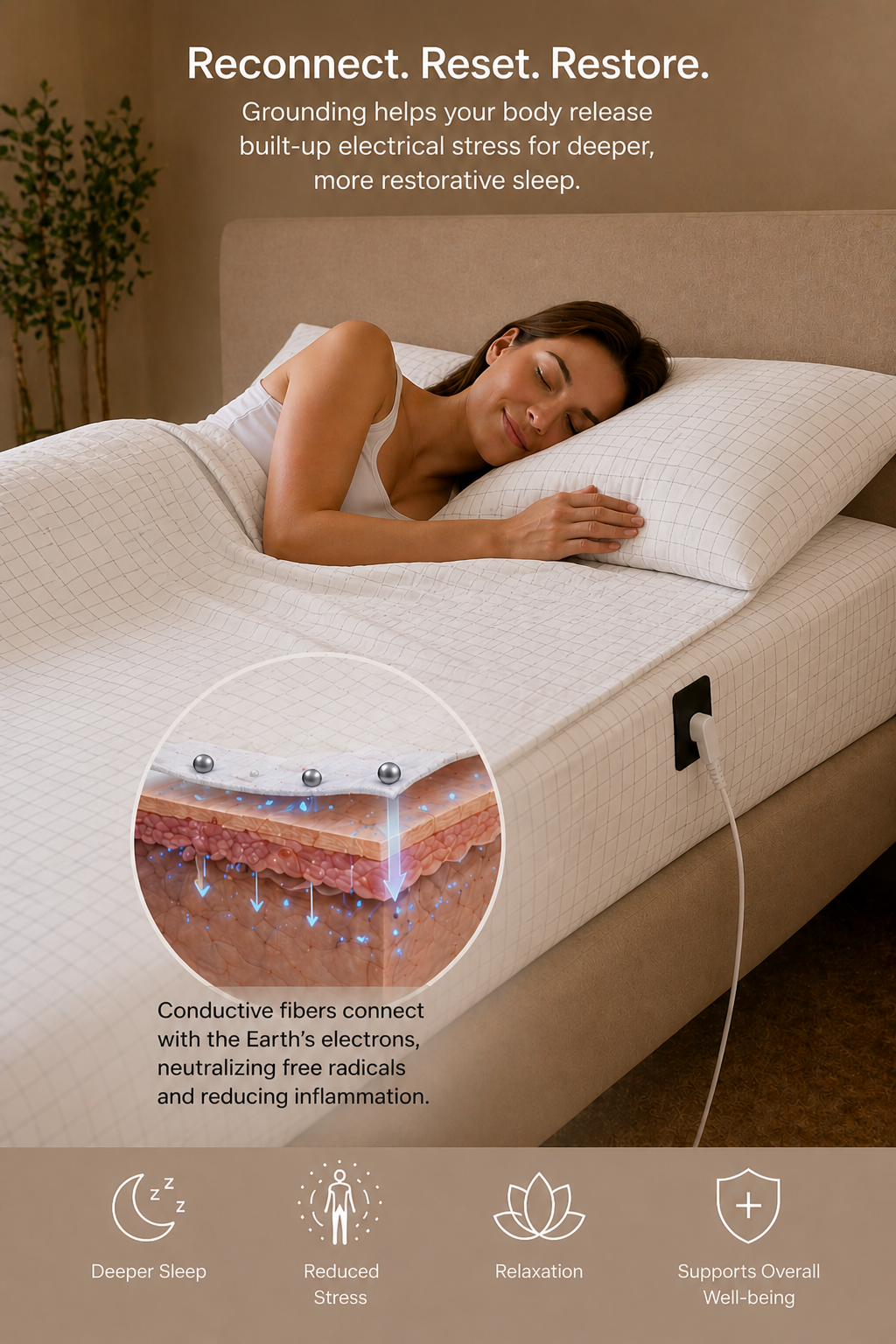 Wellness Mode Grounding Bed Sheet